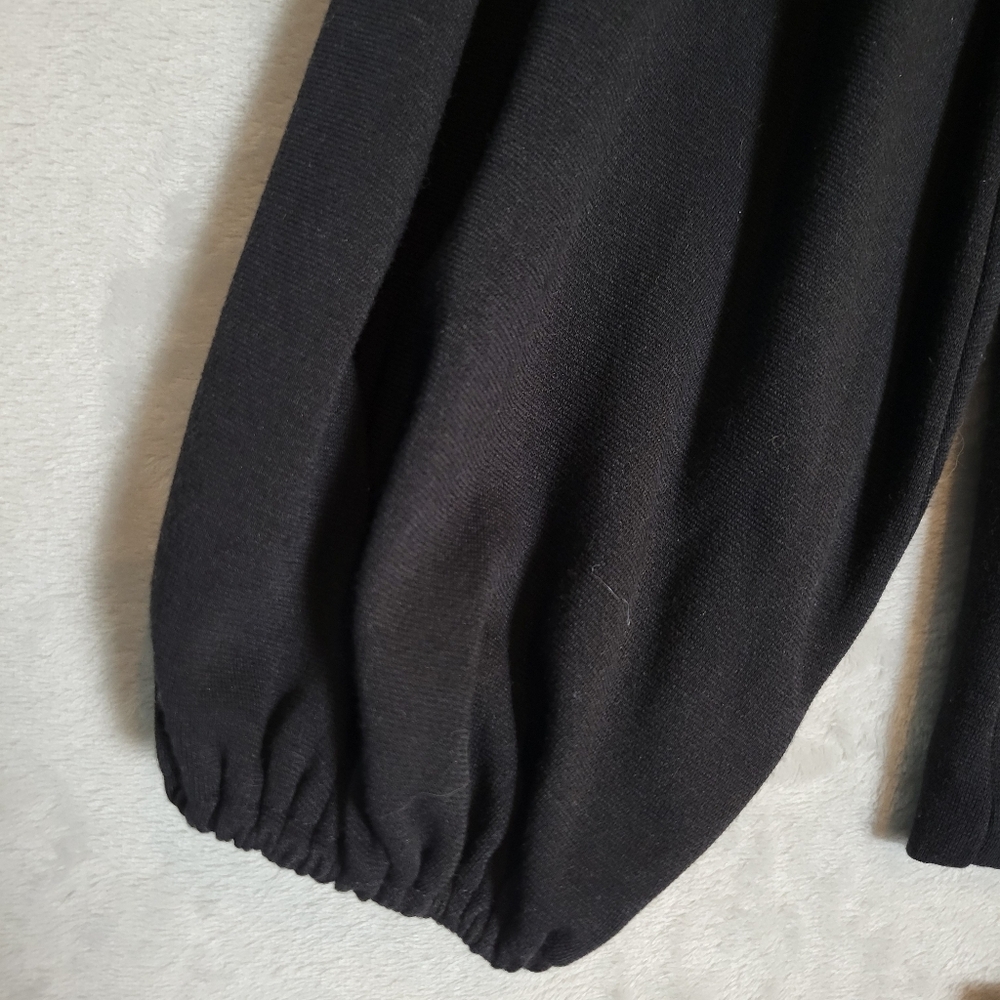 Vintage 90s Black Skirt Suit Gold Curb Link Chain Embellished Sz 10 Power Suit - Picture 8 of 16
